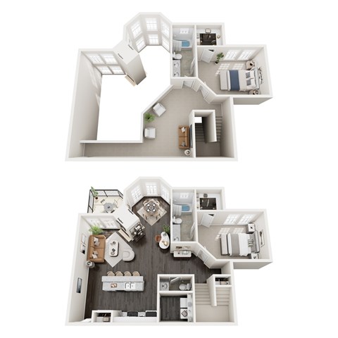 Floor plan for 2 beds, 2.5 baths, 1546 sqft